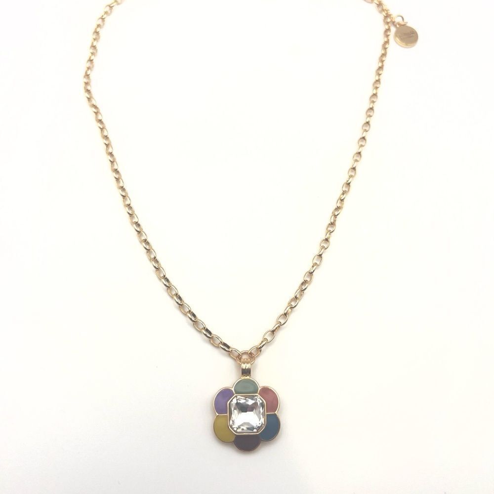 Isaac Mizrahi Gold Chain with Colorful Flower Pendant - Picture 5 of 8